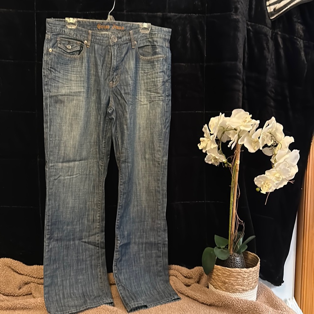 Guess Mens Jeans Dark Wash Distressed